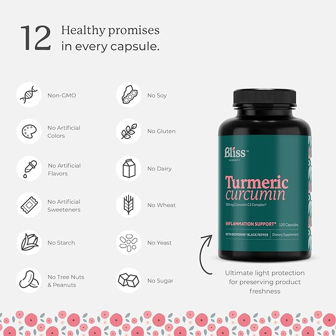 Turmeric Curcumin C3 Complex 500 mg, Enhanced with Black Pepper for Better Absorption; Kosher Certified, Non-GMO and Gluten Free - Standardized 95% Curcuminoids - 120 VegCaps