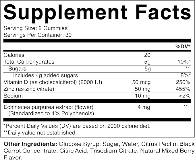 Vitamatic Zinc 50mg Gummies – 60 Vegan Gummies Gluten Free – Healthy Immune Support for Adults, Men & Women