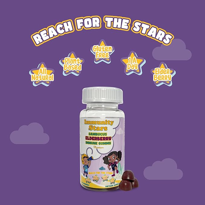 Elderberry Gummies with Vitamin C and Zinc, Sambucus Elderberry Family Immune Boost Gummies, 30 Gummies Delicious Defense for Kids and Adults