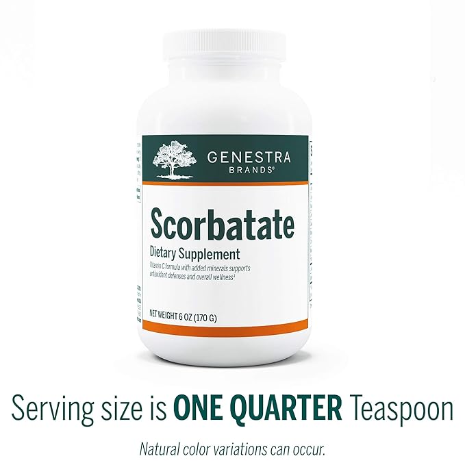 Genestra Brands Scorbatate | Vitamin C Combination to Support Bones, Skin, Muscles, Immunity and Normal Wound Healing | 6 Ounces