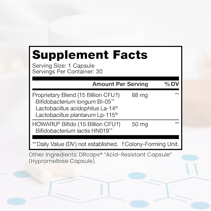 Pure TheraPro Rx Power Probiotic Daily - 30 Acid-Resistant Capsules | 4 Proven Strains - 30 Billion CFU/Capsule | Patented Activ-Vial Desiccant Bottle to Ensure Freshness | NO Refrigeration Required