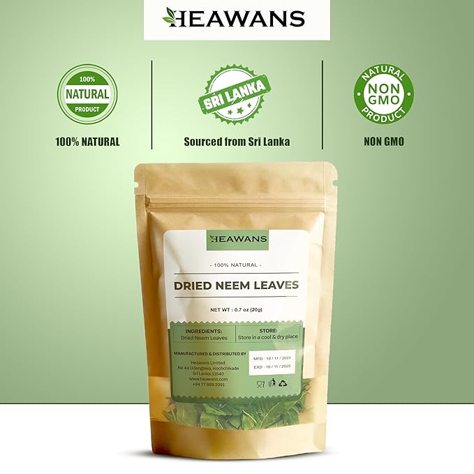 Heawans Naturally Grown Dried neem Leaves Whole (0.7 oz)