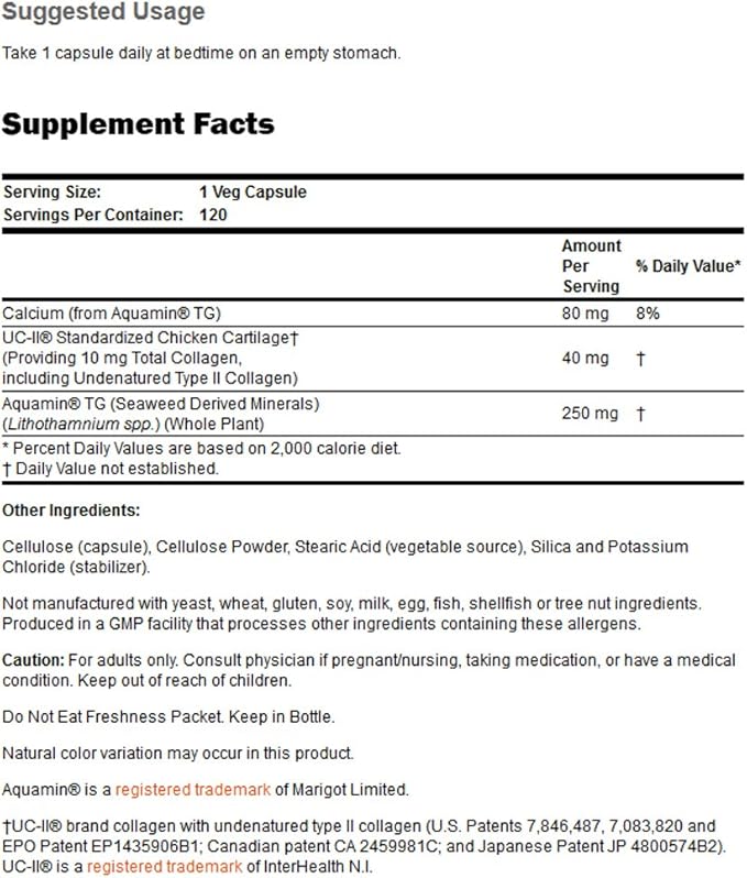 UC II Joint Health Undenatured Type II Collagen 60 VegiCaps (Pack of 2)