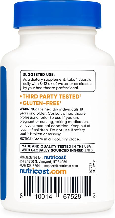 Nutricost Tudca 250mg, 30 Capsules (Tauroursodeoxycholic Acid) - Gluten Free, Non-GMO
