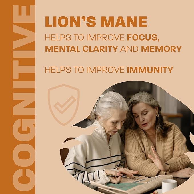 Land Art Certified Organic Lion's Mane - Cognition & Memory - 120 Days Supply - 2000mg - Cognition & Memory - Multiple Extraction - Mental Clarity - Focus