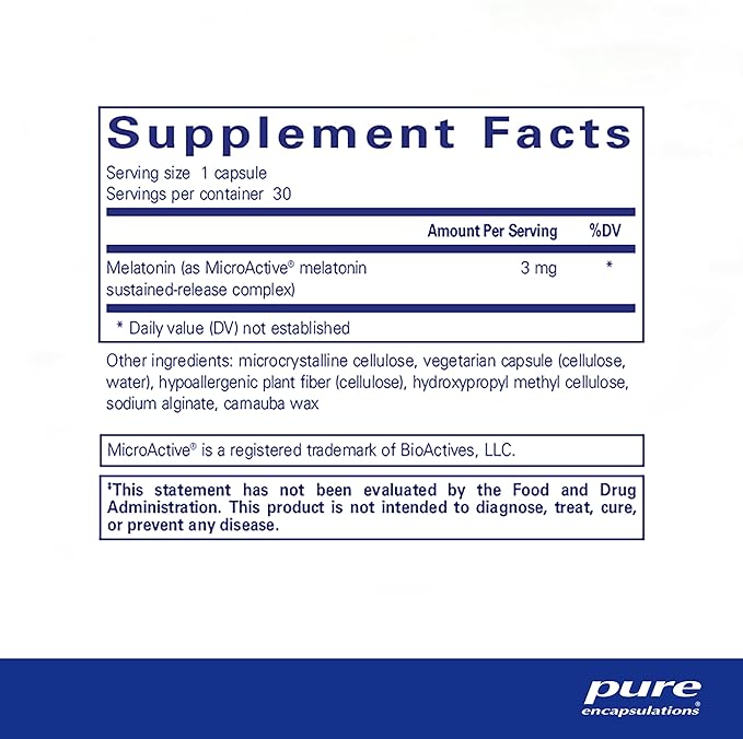Pure Encapsulations Melatonin-SR - Extended Release Melatonin - Supports Restful Sleep* - Sleep Supplement - Gluten Free & Vegan - 30 Capsules