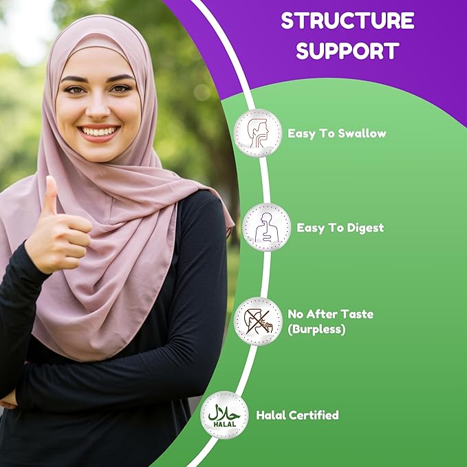 Halal Joint Support Supplement w/Glucosamine Chondroitin MSM | 2820mg 30 Servings | Non-GMO