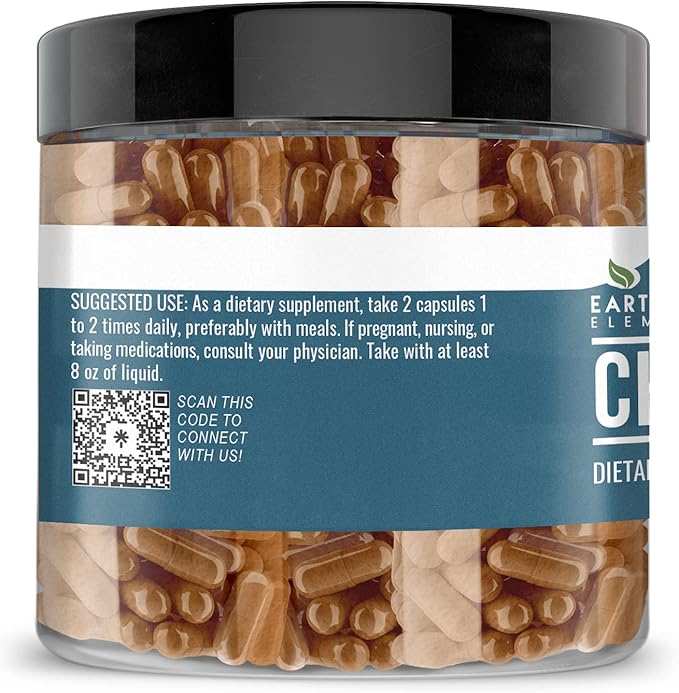 Earthborn Elements Chaga Mushroom Extract 200 Capsules, Pure & Undiluted, No Additives