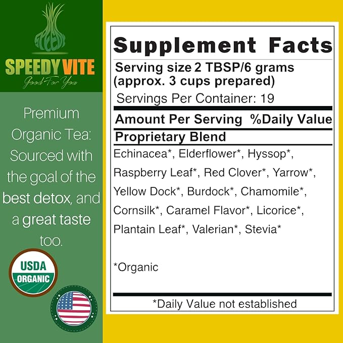 SpeedyVite® Blood Lifeboost Tea | Cleanses & supports natural removal of excess waste chemicals from the blood stream* | Contains Echinacea, Chamomile and more