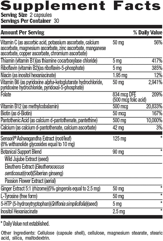 Country Life Stress Shield – Stress & Tension Relief Supplement with Ashwagandha, B-Vitamins for Energy & Emotional Well-Being, Supports Mental Clarity & Resilience, Gluten-Free, Vegan, 60 Capsules