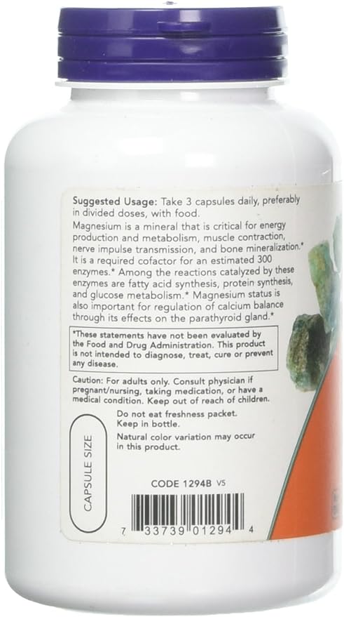 Now Foods Magnesium Citrate caps- 120 Vcaps ( 2-Pack)
