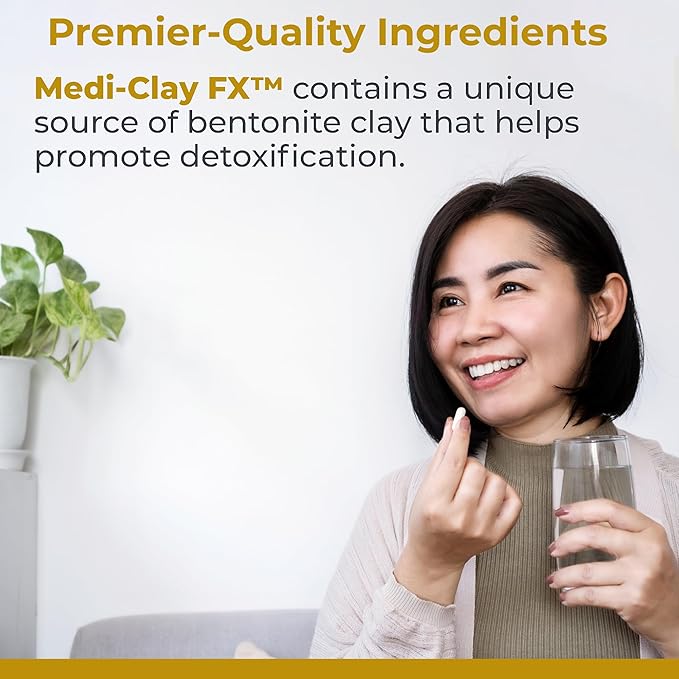 Premier Research Labs Medi-Clay-FX: Bentonite Clay Capsules for Detoxification | Food Grade Smectite Supplement | Absorb Toxins, Supports Cellular Health and Mold Detox - 90 Capsules