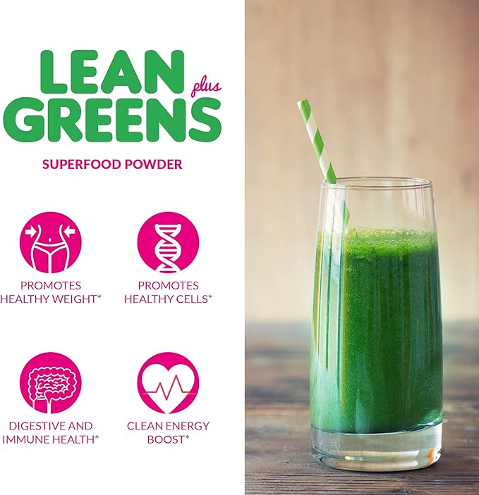 SkinnyBoost - Lean Greens & Super Food Powder - Ultimate Power Blend with Green Tea, Mushroom Blend, Ashwagandha, Spirulina Algae & Wholefoods - Natural Detox & Clean Energy - 30 Servings -12 Oz