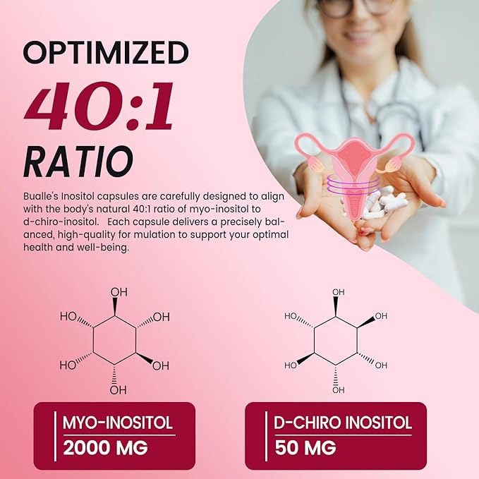 Premium Myo-Inositol & D-Chiro Inositol Supplement | Hormonal Balance & Healthy Ovarian Function Support for Women | Ideal 40:1 Ratio,2,050mg Per Serving, 120 Veggie Capsules-–with Folate, Vitamin D3
