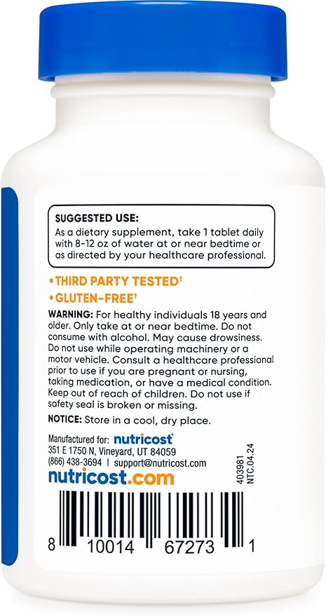 Nutricost Melatonin 10mg, 240 Tablets - 10mg Per Serving, Non-GMO, Gluten Free