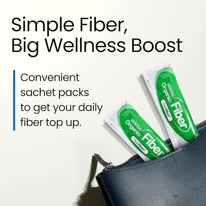 LABO Nutrition Bioactive Organic Fiber – Sunfiber PHGG Soluble Prebiotic Fiber for Digestive Regularity & Gut Health – Partially Hydrolyzed Guar Gum, Low FODMAP, Unflavored, Vegan, Non-GMO, 30 Sachets
