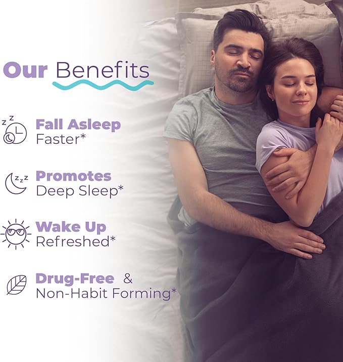 Natural Sleep Aid | Non-Habit Forming | Herbal Sleep Supplement for Better Sleep with Valerian, Melatonin, Magnesium, and Ashwagandha | Sleeping Pills for Adults (60 Vegan Capsules) (Pack of 2)