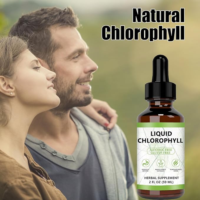 Chlorophyll Liquid Drops, Vegan Chlorophyll Liquid Drops, Body Deodorant & Gut Support Healthcare Liver, Digestion & Immune System, Natural Mint Flavor, 2 Fl Oz (59 Ml)