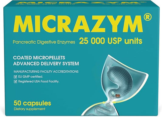 AVVA Pharmа Pancreatic Enzymes - 25,000 USP Effective Pancreatic Enzyme Supplements - Digestive Enzymes for Digestion - 50 Fast-Acting Capsules with Amylase, Lipase and Protease