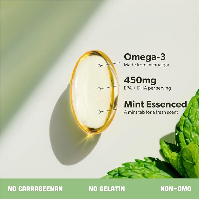 Vegan Omega 3 180 Softgels & Vegan D3 + K2 & Vitamin B Complex Bundle - Plant Based DHA & EPA Fatty Acids, 4000 IU Vitamin D3 and 100mcg Vitamin K2, Essential B Vitamins