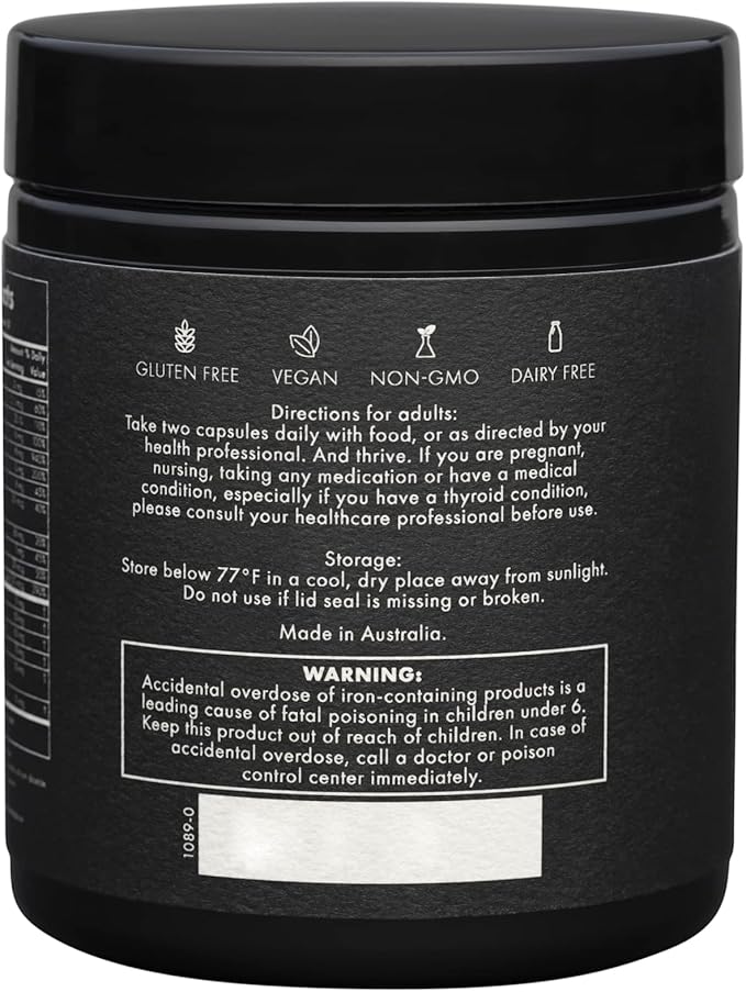 WelleCo The PMS Elixir Premenstrual Support Supplement for Women, Magnesium and Ashwagandha Capsules with Iron, Iodine, Broccoli Sprouts, Vitex, Chromium & B Vitamins, Vegan & Gluten Free, 60 Capsules