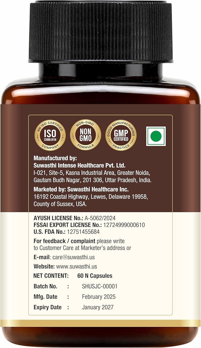 Arthocalm Capsule Boswellia & Bromelain Supplement for Men & Women, Ayurvedic Blend with Turmeric, Black Pepper & Ginger that May Support your Joints, Non-GMO, Gluten Free & Vegan 60 Capsules