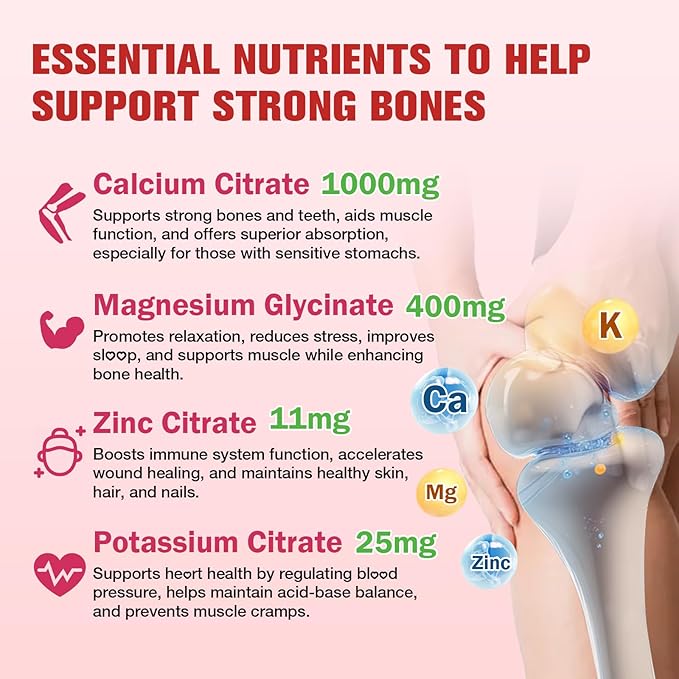 2 Pack Calcium Magnesium Zinc Gummies – Calcium with Vitamin D3 & K2, Calcium Citrate Gummies for Bone, Muscle, Calm & Zzz Support –High Absorption Magnesium, Raspberry Flavored, 120 Count