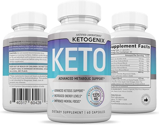 (10 Pack) Ketogenix Keto Pills 1275MG New & Improved Formula Contains Apple Cider Vinegar Extra Virgin Olive Oil Powder Green Tea Leaf 600 Capsules