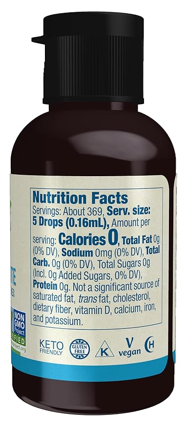 NOW Foods, Better Stevia Liquid, Glycerite, Zero-Calorie Liquid Sweetener, Low Glycemic Impact, Certified Non-GMO, 2-Ounce (Pack of 2)