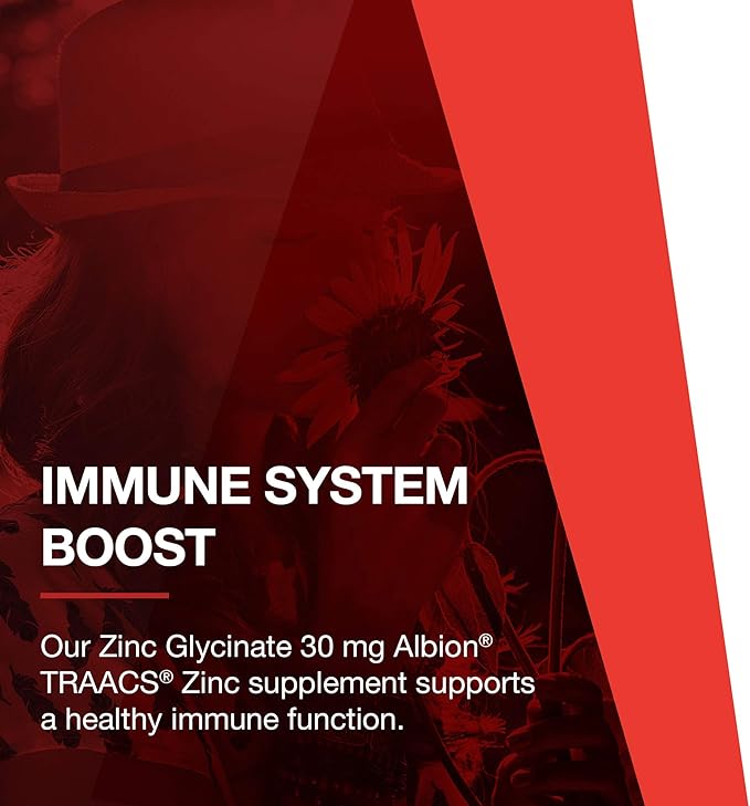Protocol Zinc Glycinate 30mg - with Albion Traacs Zinc - Zinc Glycinate Supplement - Immune System Support* - Keto Friendly & Dairy Free - 120 Softgels