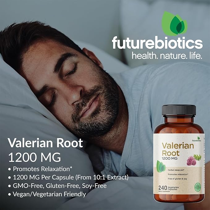 Futurebiotics Valerian Root 1200 MG Promotes Relaxation Non-GMO, 240 Vegetarian Capsules