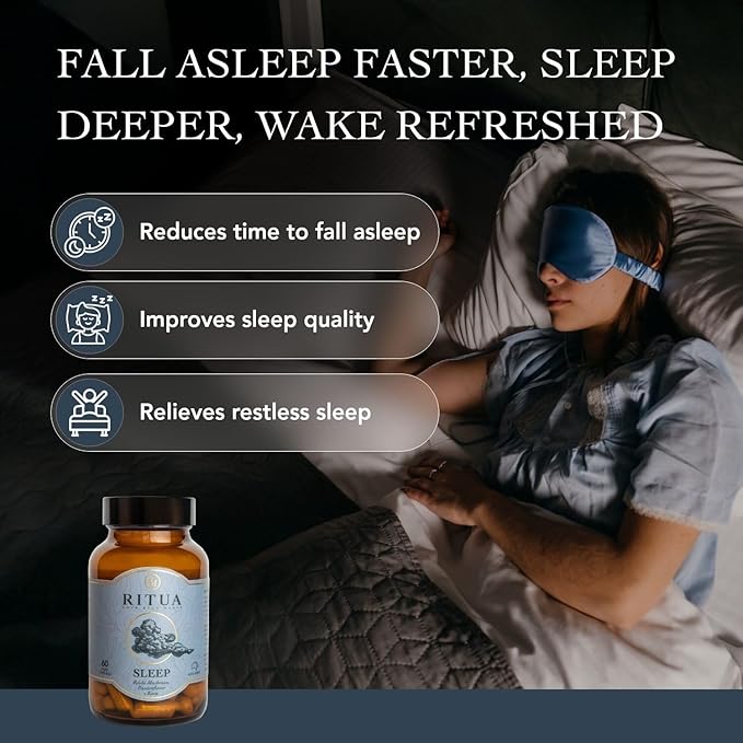 Wellness Natural Sleep Supplement, Deep Sleep Aid, Mushroom Supplement with Kava Powder, Reishi Mushroom and Passionflower Extracts, Alternate to Sleep Gummies, Promotes Relaxation, 60 Capsules