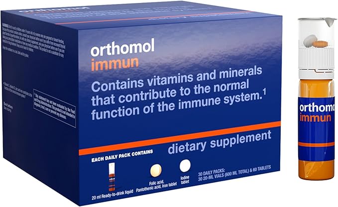 Orthomol Immun Vial, Immune Support Supplement,Capsule 30-Day Supply, Vitamins A, B, C, D, E, Zinc, Iodine