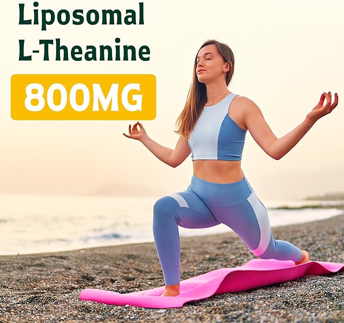 L-Theanine 800mg Supplement with GABA and Magnesium Glycinate - Natural Compound, Sleep and Relaxation (60 Softgels)