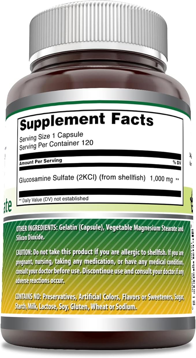 Amazing Formulas Glucosamine Sulfate 1000 mg Capsules Supplement | Non-GMO | Gluten Free | Made in USA (Unflavored)