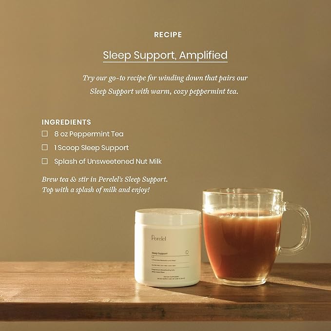 Perelel Magnesium Powder - Helps Users Unwind, Relax + Sleep - Honey Lemon Balm Drink Mix with Research-Backed Magnesium Glycinate - Breastfeeding and Pregnancy-Safe (2.96 oz)