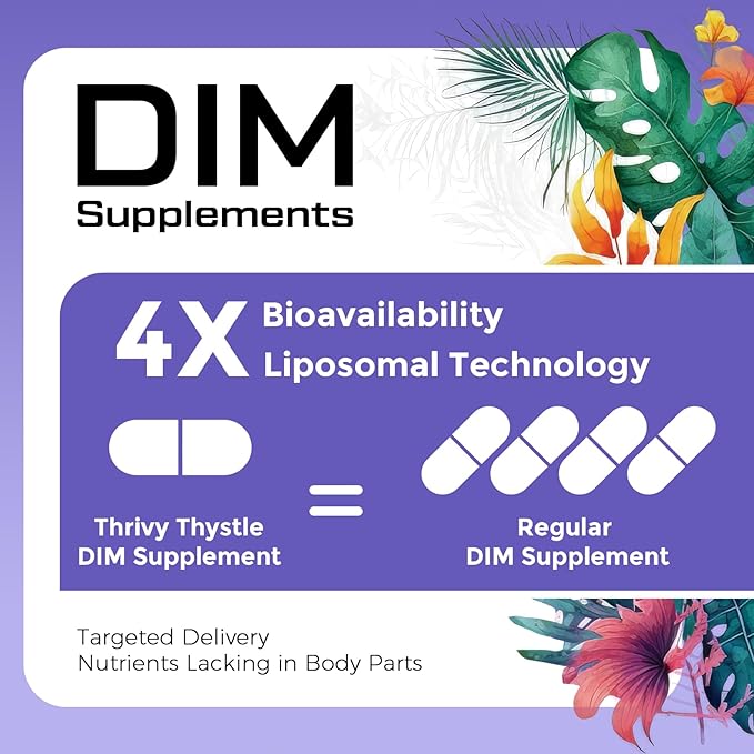 Liposomal DIM Supplement - 1500 mg Women DIM Supplement - Estrogen Supplements Contain Vitamin E, Evening Primrose, Black Cohosh, Omega-3 Fatty Acids, Suitable for Vegetarians (2 Pack)