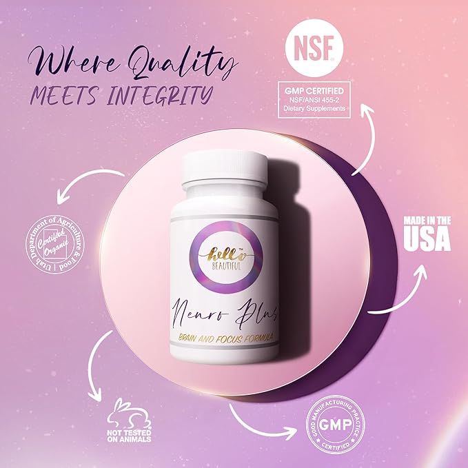 Neuro Plus Brain Focus Formula - Enhance Memory, Concentration & Mental Clarity - Nootropic Supplement for Peak Brain Performance