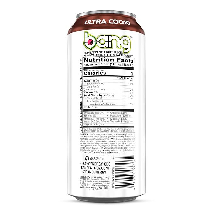 Bang Energy Wyldin’ Watermelon Sweet Tea, Sugar-Free Energy Drink, 16 Ounces (Pack of 12)