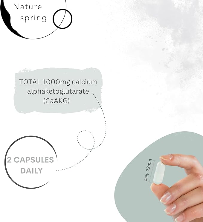 CaAKG Supplement (Alpha Ketoglutarate) (1,000 mg per 2 Capsule Serving, 60 Capsules). Supports Cellular Energy
