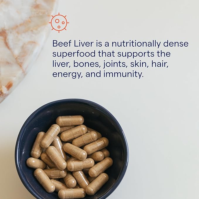 Trace Minerals Beef Liver, 500mg - Bone Health & Energy Support Supplement - Nutritional Supplement Aids Healthy Skin & Immunity - Beef Liver Supports Healthy Organs - 180 Capsules (30 Servings)