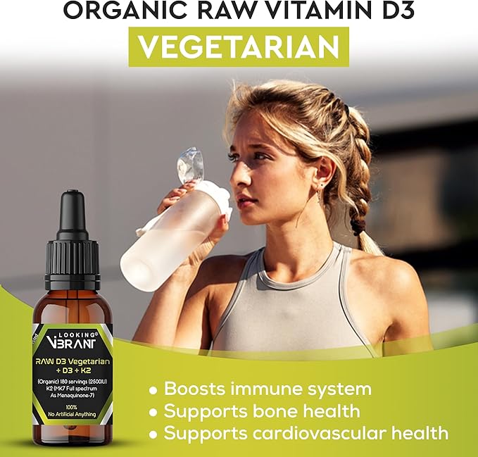 Vitamin D3 + K2 (MK-7) Liquid Drops with MCT Oil & Olive Oil - Vegetarian, Non-GMO, Soy-Free, Gluten-Free, Alcohol-Free, 1 Bottle, 2 Fl Oz (60 ml) - 180 Servings (2500 IU per Serving)