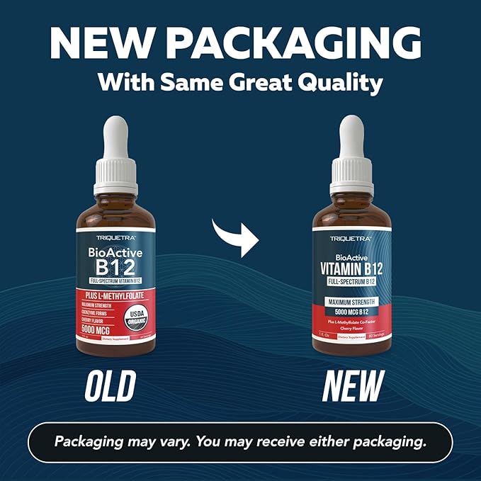 BioActive Vitamin B12 5000 mcg | Contains 3 BioActive B12 Forms Plus Methylfolate Cofactor - Methyl B12, Adenosyl B12 & Hydroxy B12 | Sublingual Form, Cherry Flavor, Organic, Vegan (60 Servings)