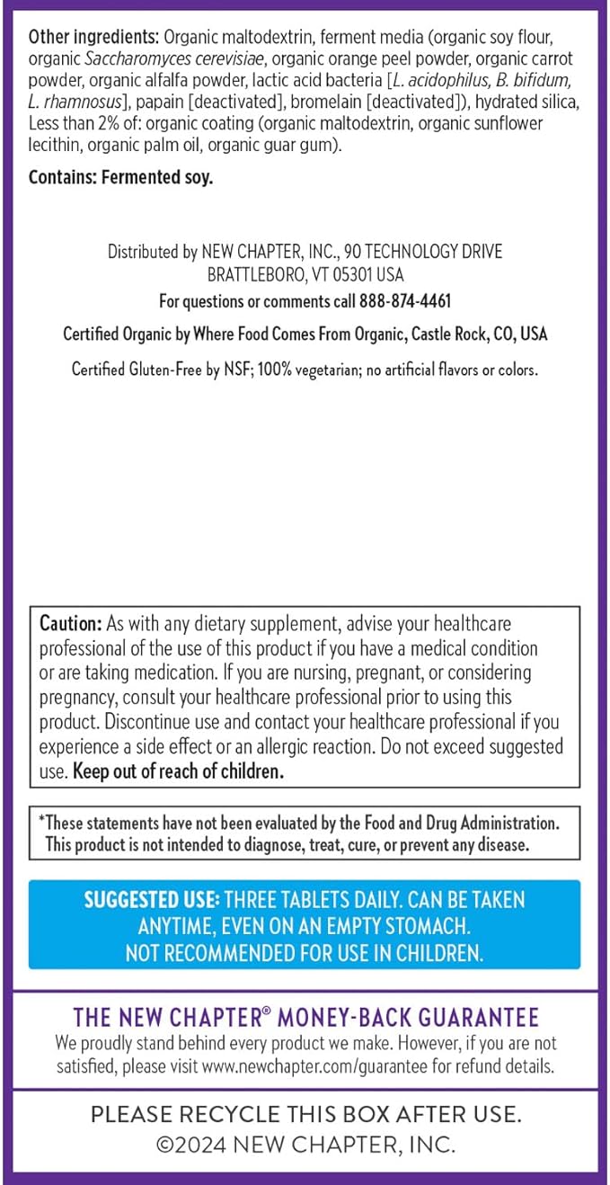 New Chapter Perfect Calm - Daily Multivitamin for Stress & Mood Support with B Vitamins + Holy Basil + Lemon Balm + Organic Non-GMO Ingredients - 144 Count