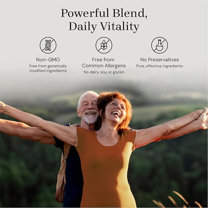 Daily Immunity - Mushroom Supplement Capsules with Lion’s Mane, Turkey Tail, Cordyceps, Reishi - Brain Support, Focus, Energy & Immune Booster - 60 Ct