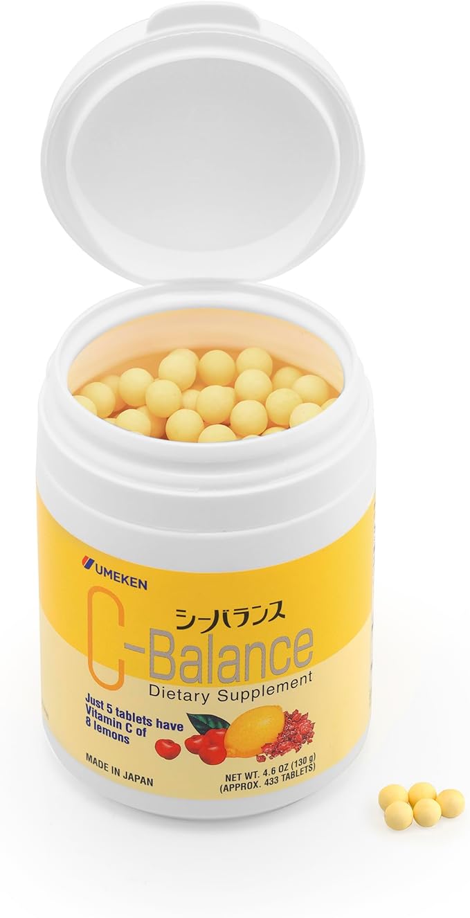 Umeken C-Balance Chewable Vitamin C Supplements, High Potency Vitamin C for Adults & Kids, with Citric Acid and Gamma-linolenic Acid, Vitamin C Chewables, 130g, 3 Months Supply, 4.6 Ounce, Pack of 1