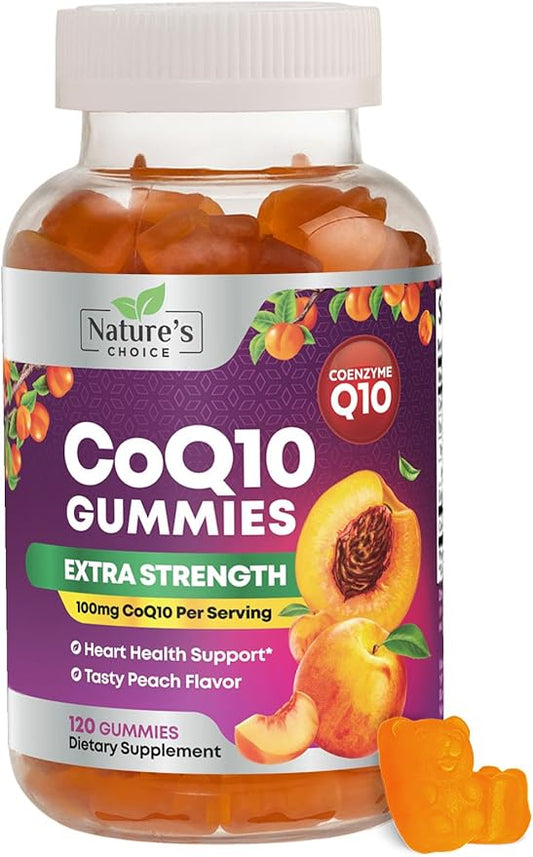 CoQ10 100mg Gummies - 3X Better Absorption, Antioxidant for Heart Health Support & Energy Production, Ultra Coenzyme Q10 Vitamins, Co q 10 Supplement, Dietary Supplement, Non-GMO - 120 CoQ10 Gummies