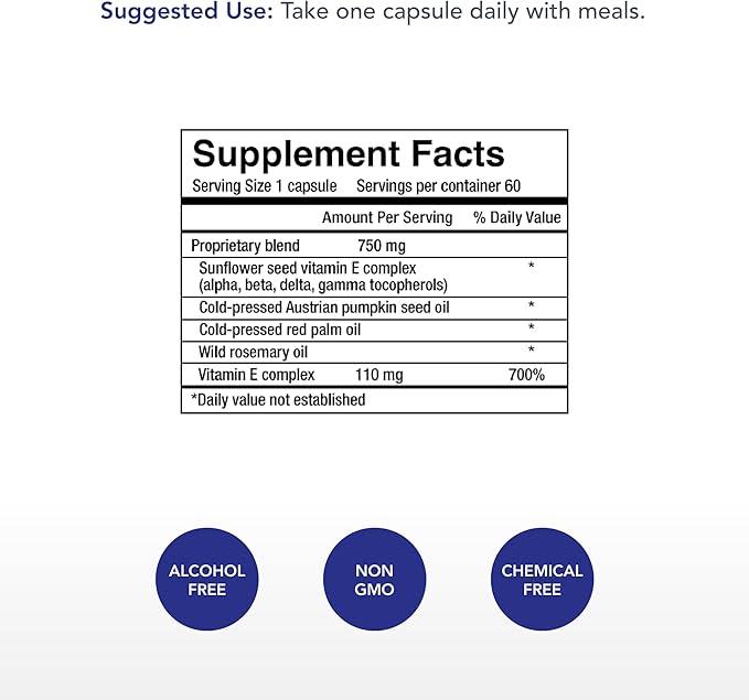 Physician's Strength Power-E Capsules - 60 Caps - Soy Free Vitamin E Complex - Non-GMO - 60 Servings
