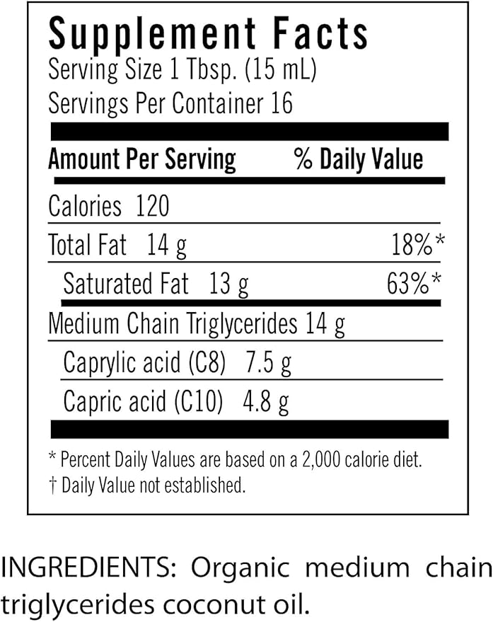 Flora - MCT Oil Certified Organic - Supports Muscle Energy & Brain Health - Contains C8 Caprylic Acid & C10 Capric Acid - Non-GMO, Gluten-Free, Vegan & Keto-Friendly - 17 fl. oz. Glass Bottle