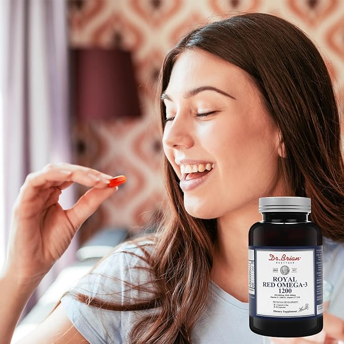 Dr. Brian Royal Red Omega 3 1200, Fish Oil Supplement with EPA and DHA Omega 3 Fish Oil Contain Vitamin D,E Omega 3 Support for Physical Health - 90 Soft Gels
